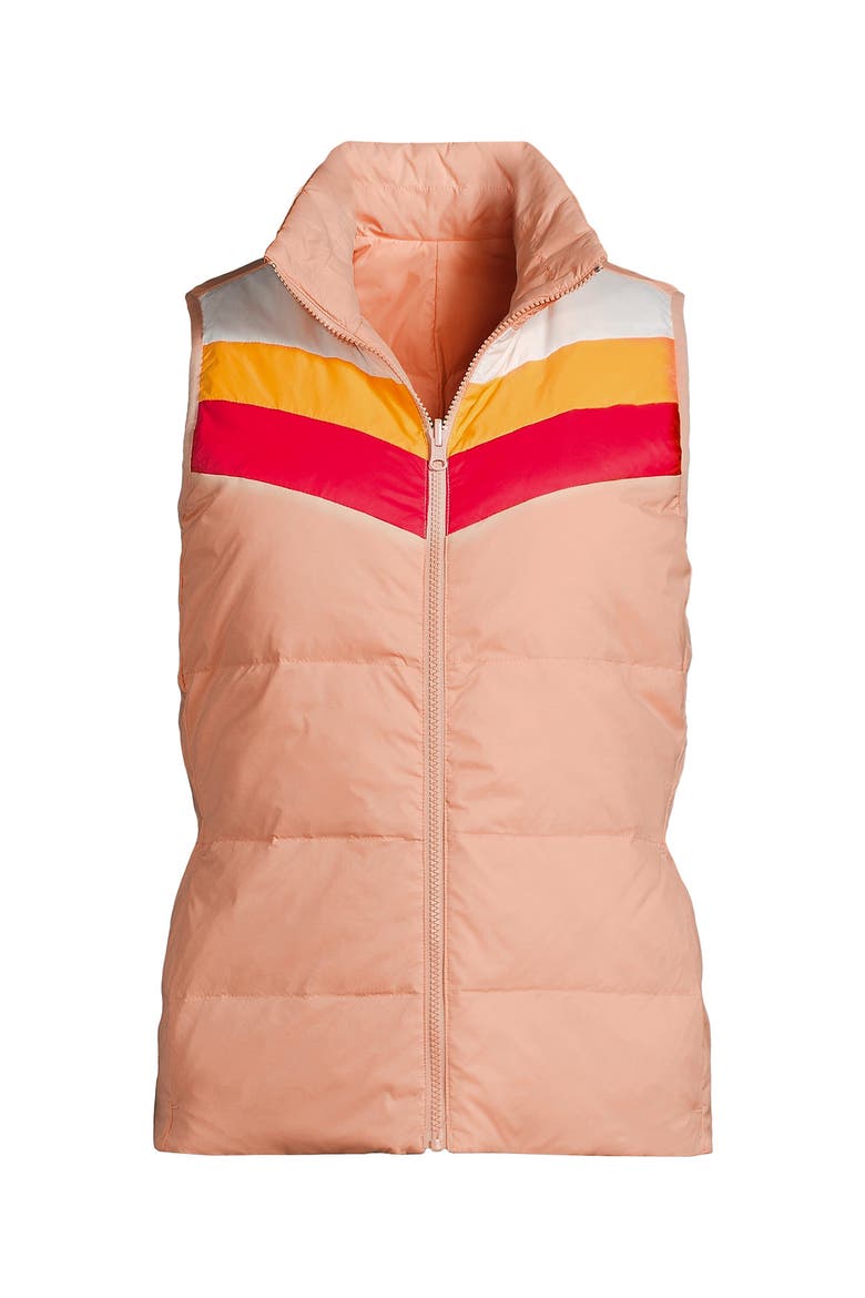 Wanderweight Reversible Packable Down Vest, Alternate, color, Pink/Sweet Mango Colorblock