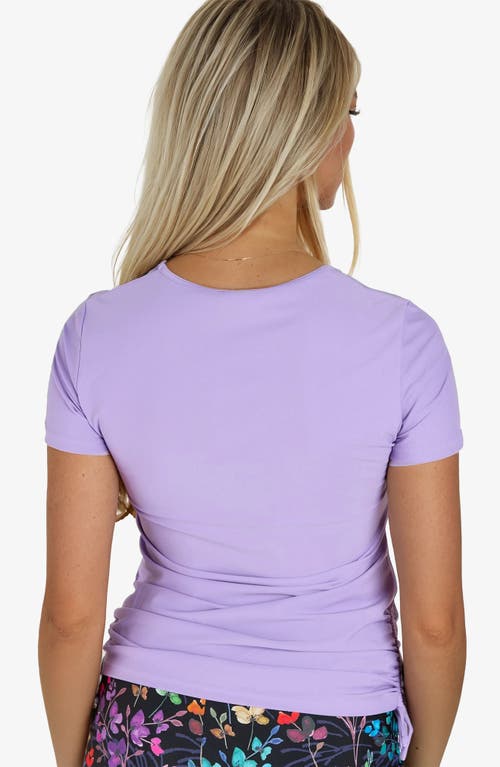 Calypsa Short Sleeve Adele Swim Top In Purple