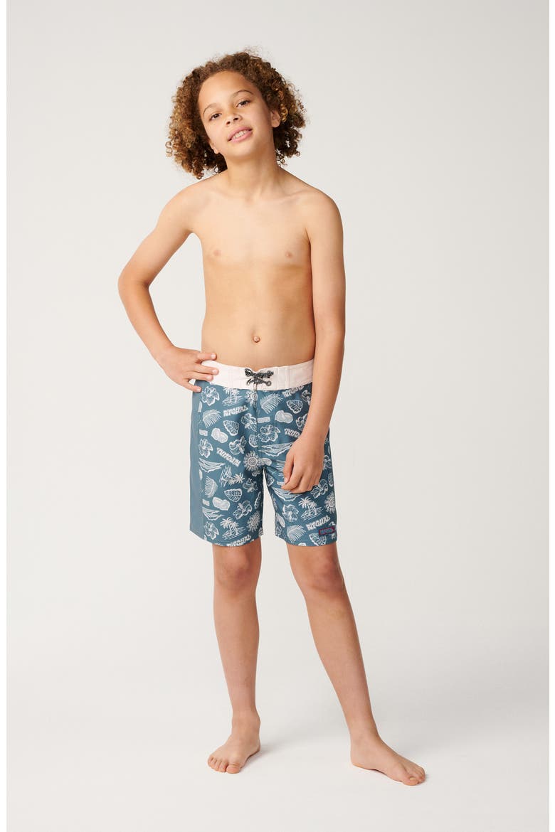Kids' Surf Shack Elasto Board Shorts, Alternate, color, MUTED GREEN