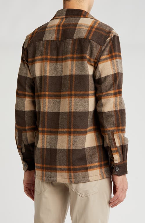 Shop Vintage 1946 Buffalo Plaid Shirt Jacket In Natural/chocolate