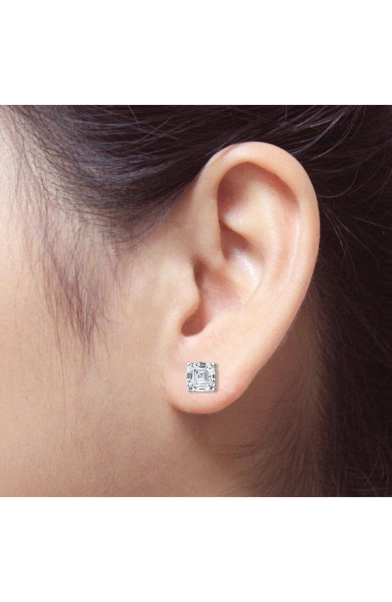 Bliss Diamond 3.00Ct Asscher Cut Diamond Studs 14k Gold Lab Grown Earrings, Alternate, color, 14K White Gold