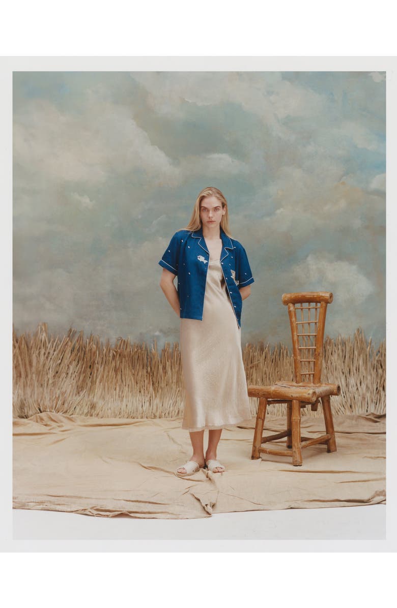 Tombolo 'Teamwork' Cabana ~ Crop Cut, Alternate, color, Blue