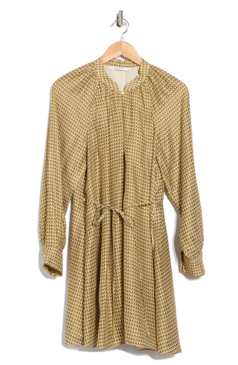 Rebecca Taylor Tulip Geometric Print Long Sleeve Shirtdress, Alternate, color, Tulip Geo Golden Combo