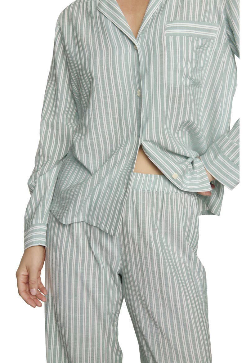 Nautico Stripe Long Sleeve Top & Pants Pajamas, Alternate, color, REGATTA STRIPE SEAGR