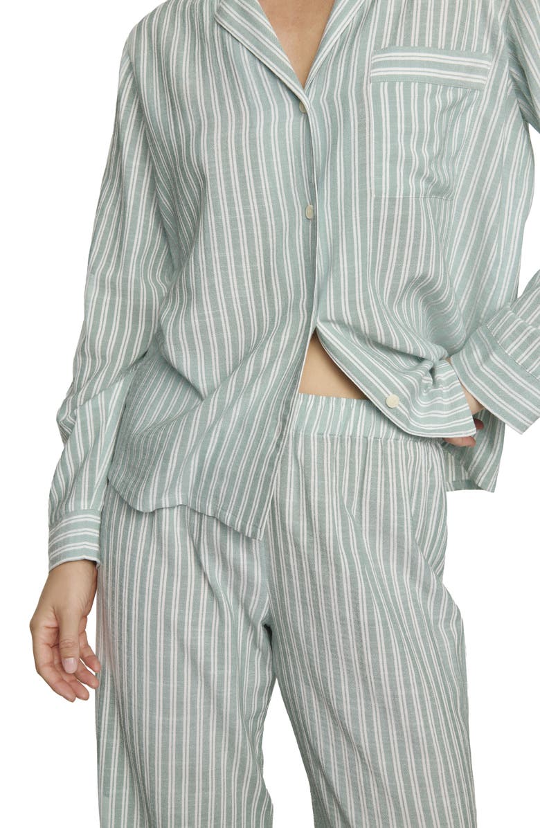 Eberjey Nautico Stripe Long Sleeve Top & Pants Pajamas, Alternate, color, Regatta Stripe Seagr