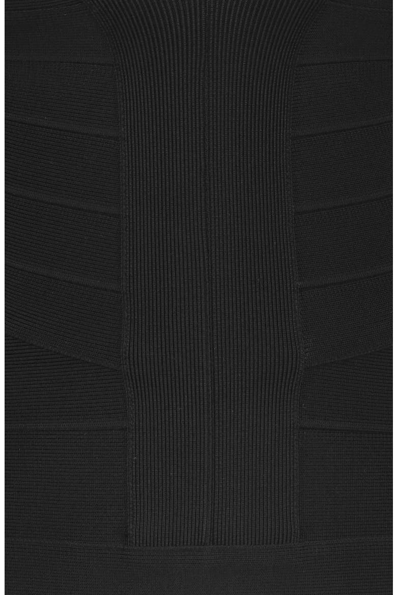 The Contour Plunge Halter Bandage Dress, Alternate, color, BLACK