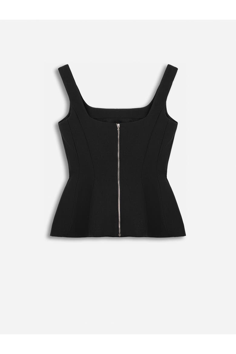 Boned Square Neck Peplum Bustier Top, Alternate, color, Black