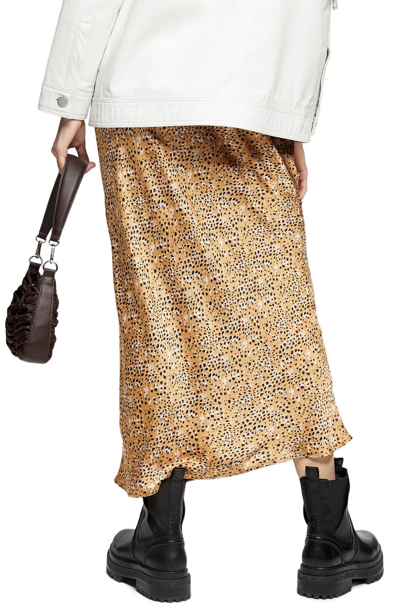 Topshop Animal Print Bias Cut Maxi Skirt, Alternate, color, 