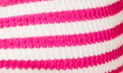 Rip Curl Es Vedra Stripe Crinkle Bikini Top In Pink