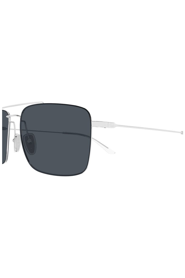 59mm Gradient Rectangular Sunglasses, Alternate, color, SILVER