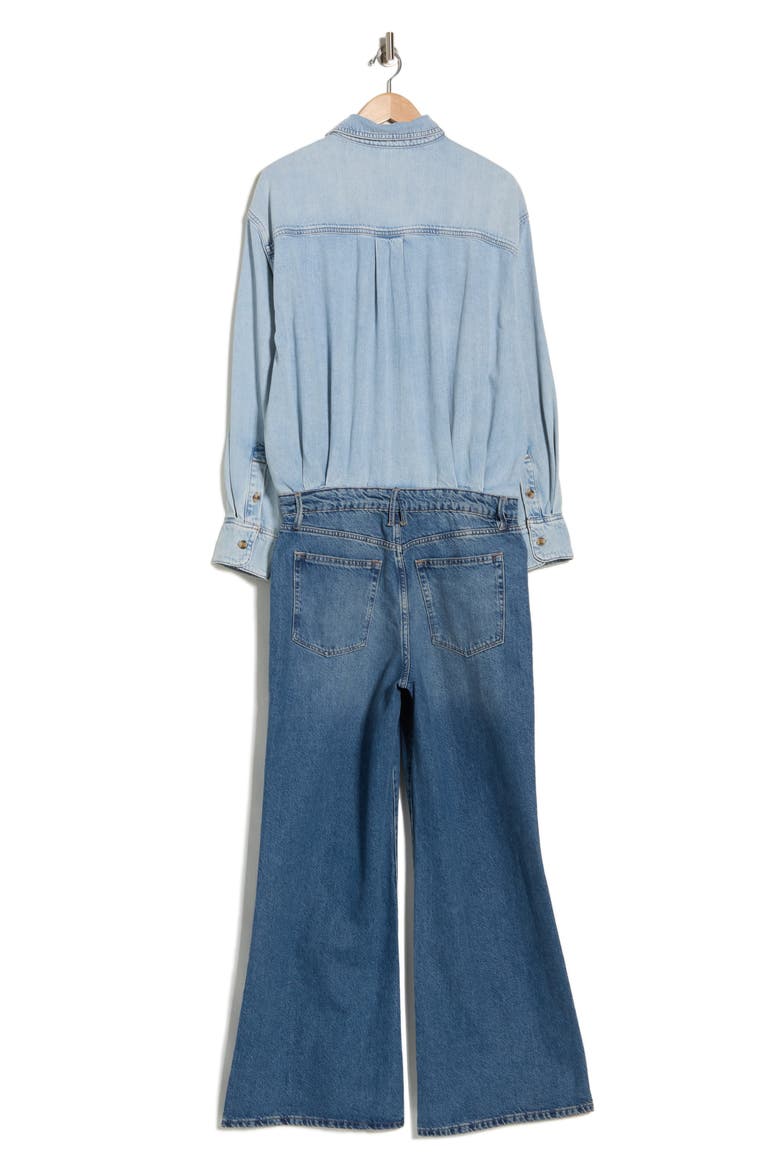 Denim Shirt Jumpsuit, Alternate, color, INDIGO796