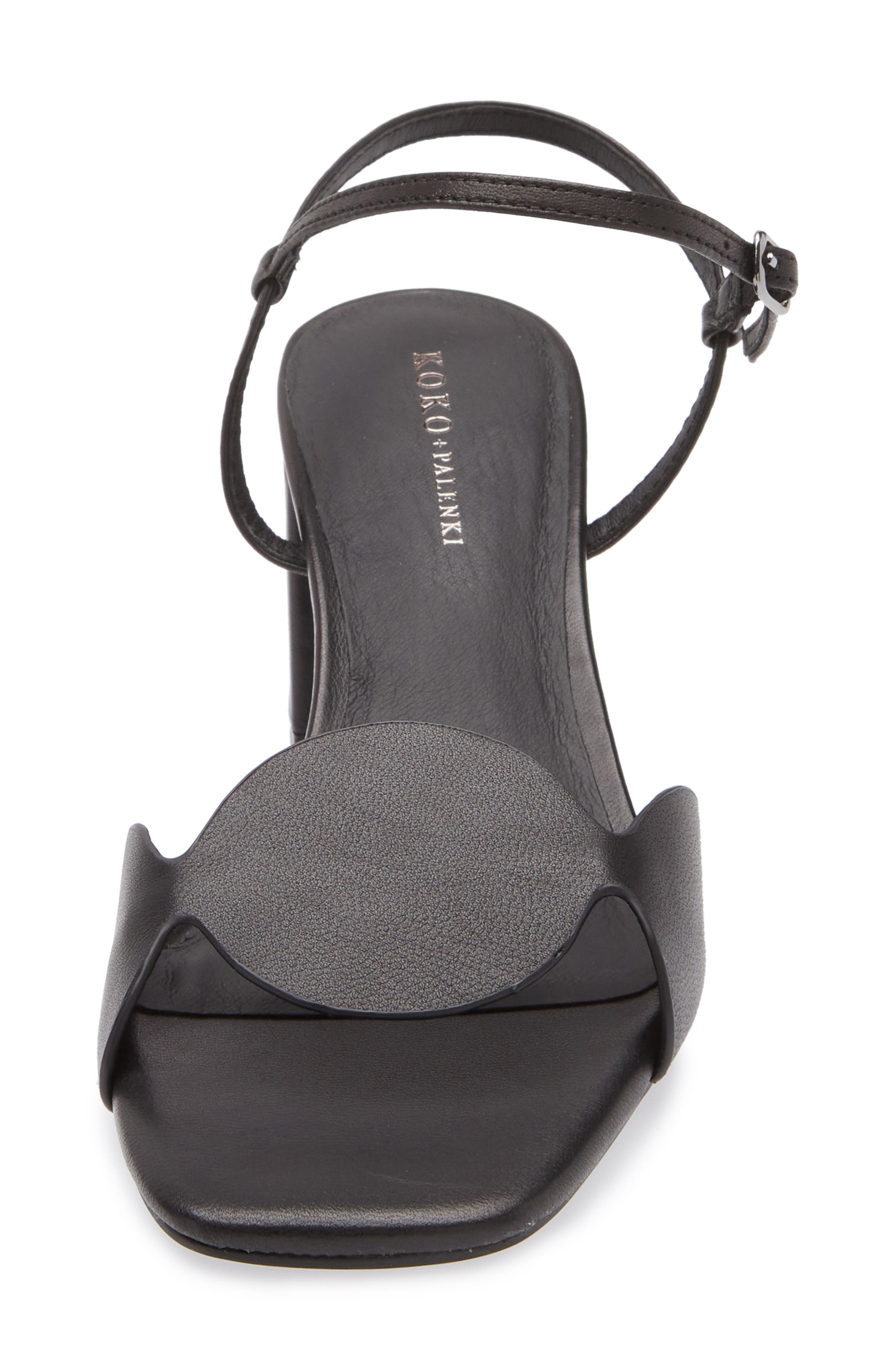 KOKO + PALENKI Sphere Ankle Strap Sandal, Alternate, color, Black Leather