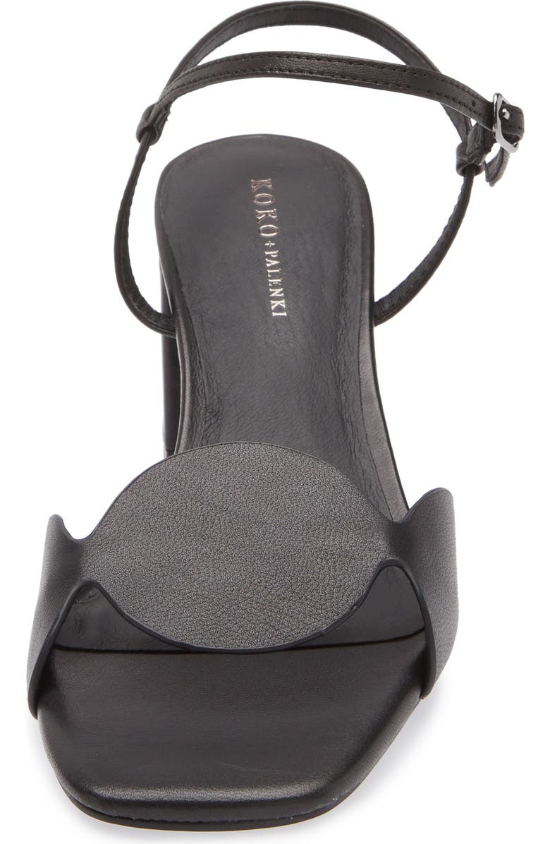 KOKO + PALENKI Sphere Ankle Strap Sandal, Alternate, color, Black Leather