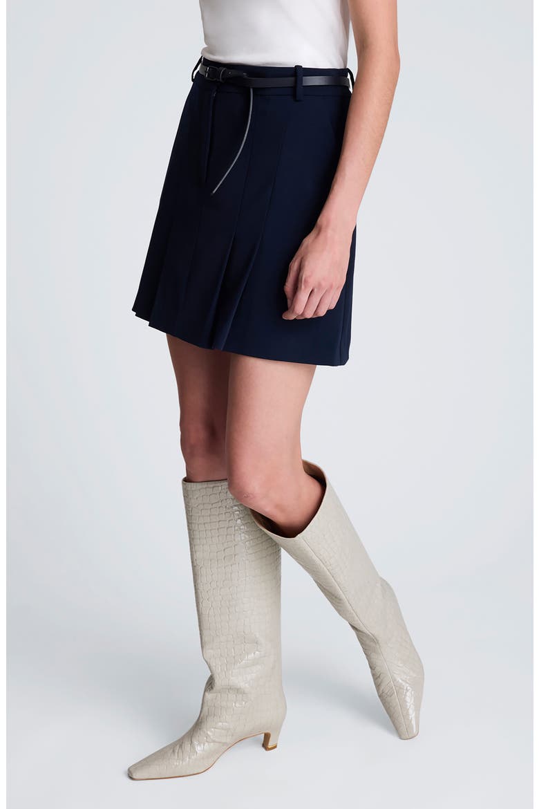 Pleat Miniskirt, Alternate, color, DARK NAVY