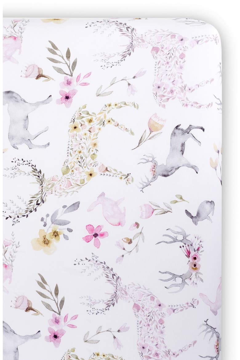 Fawn Changing Pad Cover & Fitted Crib Sheet Set, Alternate, color, BLUSH