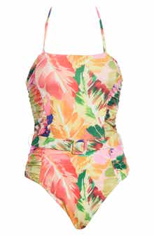 Kylah Shirred Belted One-Piece Swimsuit