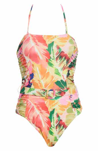 Kylah Shirred Belted One-Piece Swimsuit
