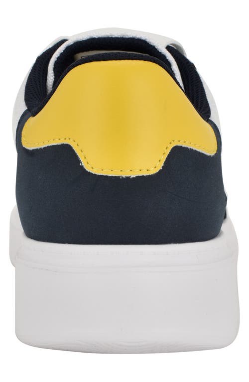 Guess Chaze Sneaker In Navy/white/yellow