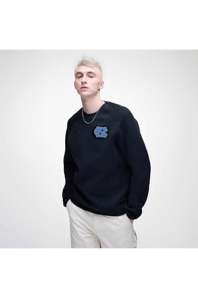 Men's Nike Black North Carolina Tar Heels Tech Fleece Raglan Sweatshirt, Main, color, Black
