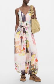 Desigual Floral Patchwork Belted Jumpsuit