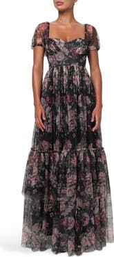 Lulus Jenna Floral Mesh Maxi Dress