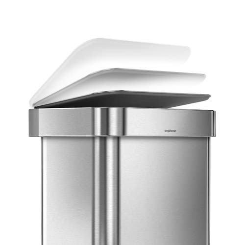 Simplehuman 45 Litre Rectangular Step Can With Liner Pocket With Plastic Lid