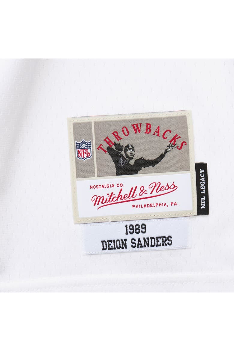 Men's Mitchell & Ness Deion Sanders White Atlanta Falcons 1989 Legacy Replica Jersey, Alternate, color, White