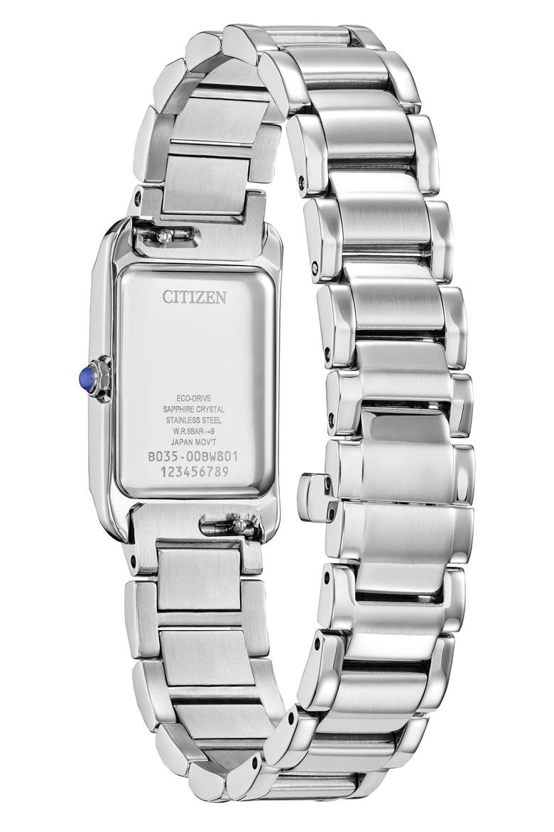 Bianca Tank Bracelet Watch, 19.5mm x 32.5mm, Alternate, color, SILVER-TONE