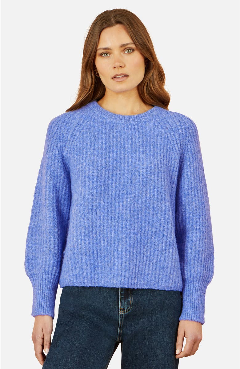 Yumi Long Sleeve Crew Neck Relaxed Fit Jumper, Main, color, Blue