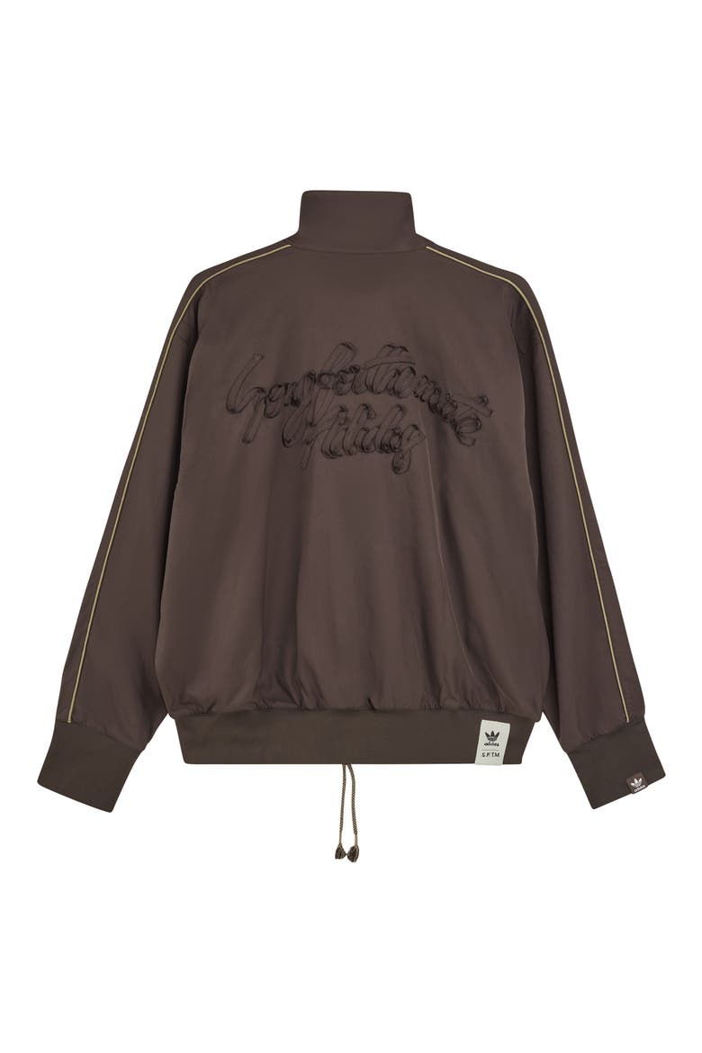Gender Inclusive 3-Stripes Twill Track Jacket, Alternate, color, BROWN