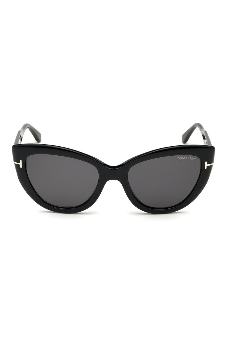 Anya 55mm Cat Eye Sunglasses, Main, color, SHINY BLACK / SMOKE