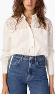 CAMI NYC Silas Lace Yoke Cotton Poplin Shirt