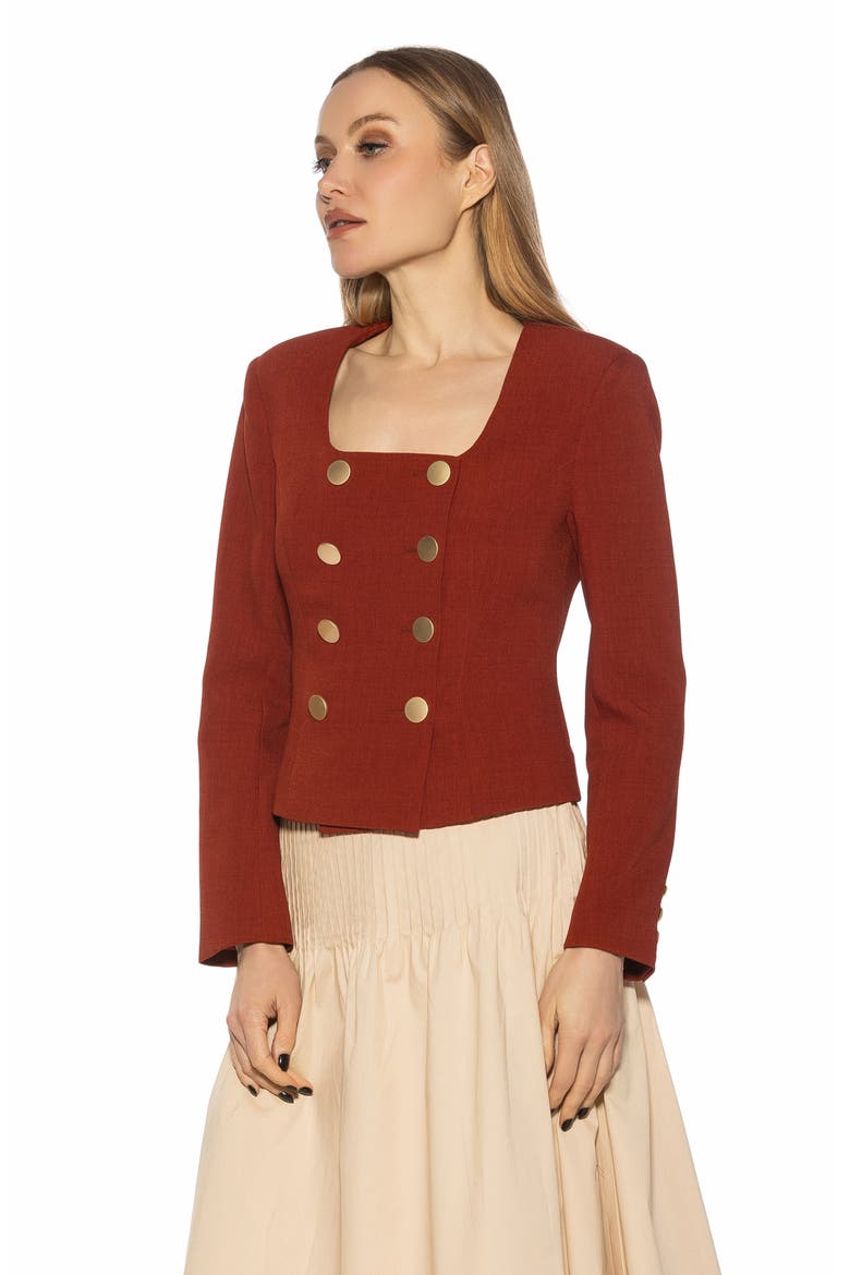 Aria Scoop Neck Retro Blazer, Alternate, color, RED