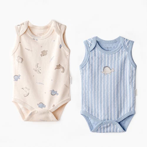 Shop Andy Wawa Dino Bodysuits In Blue