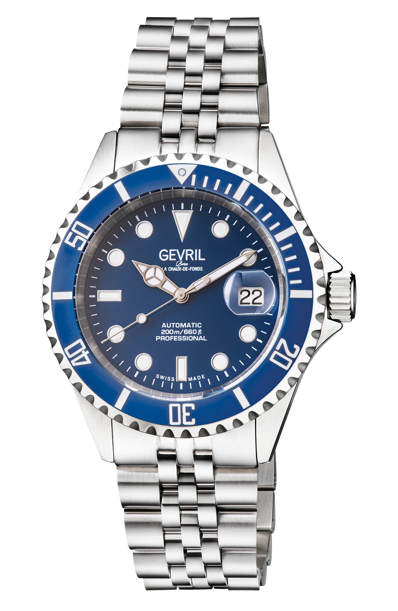 GEVRIL Wall Street Bracelet Watch, 43mm