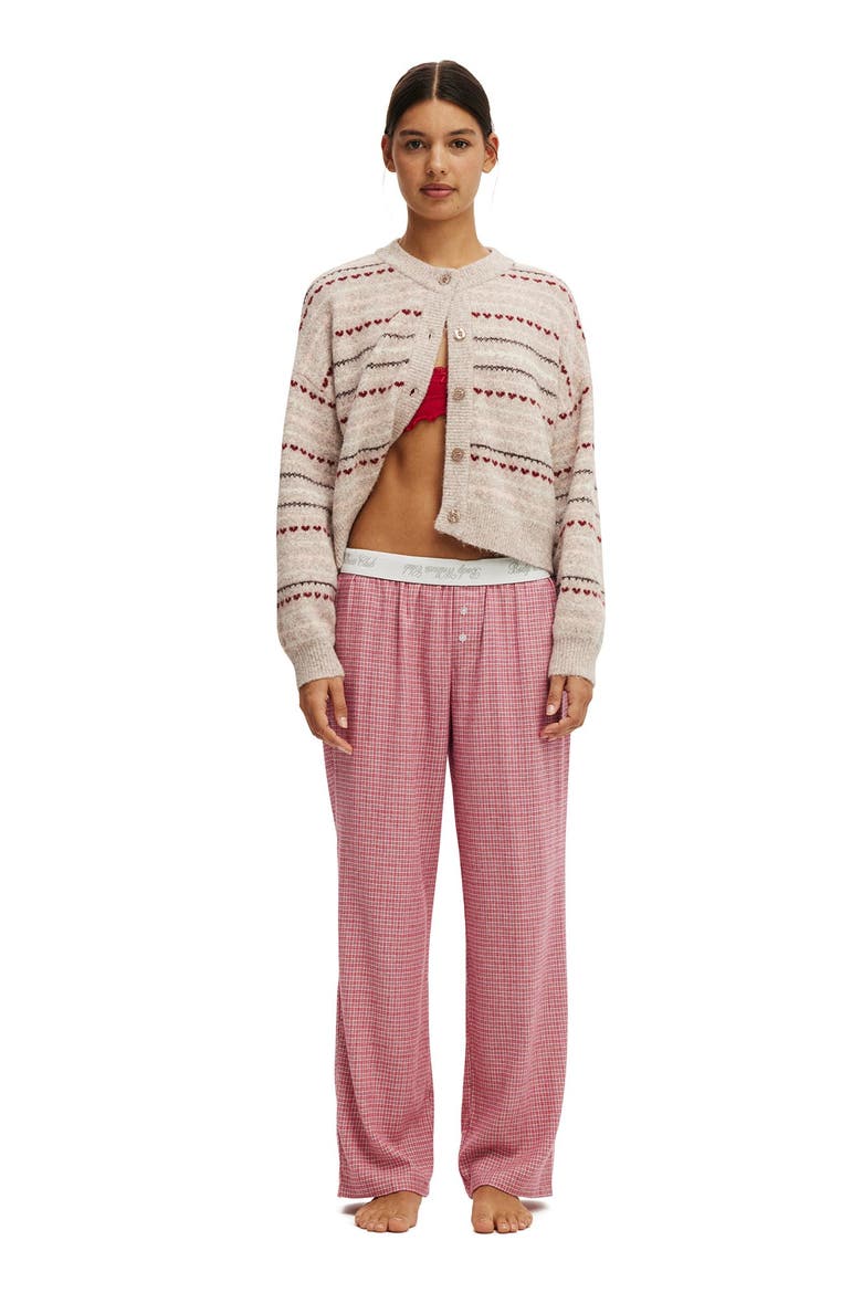 Women's Flannel Wide Leg Pant, Alternate, color, Charlotte Check Reds