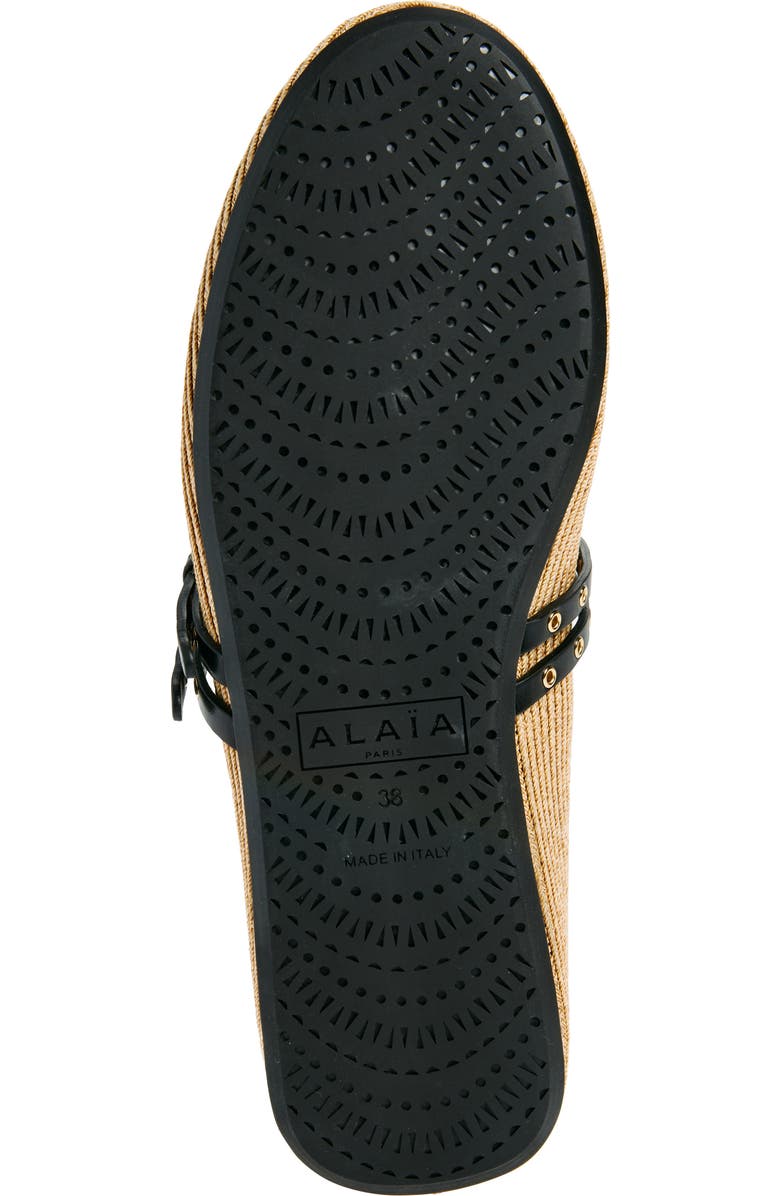 Alaïa Raffia Ballerina Flat, Alternate, color, Naturel / Noir