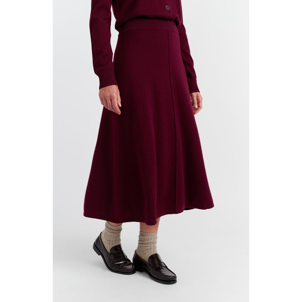 Chinti & Parker Wool Cashmere Midi Skirt In Red