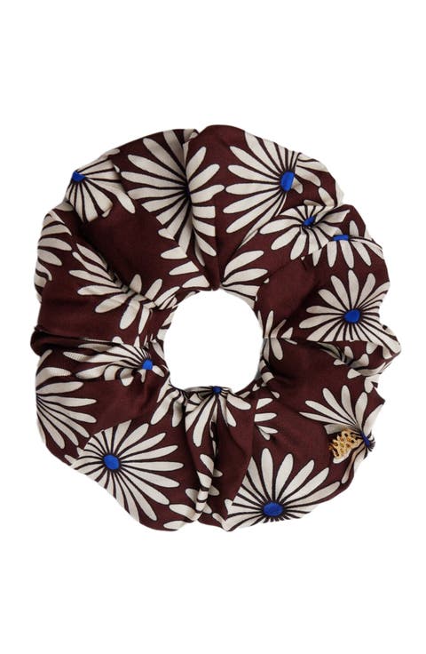 Printed silk scrunchie