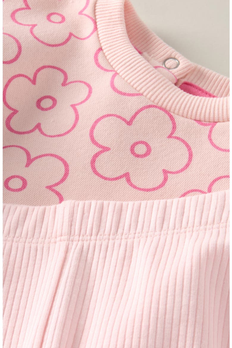 Ruffle Trim Sweatshirt & Leggings Set, Alternate, color, PINK POPPY DAISY- PINK