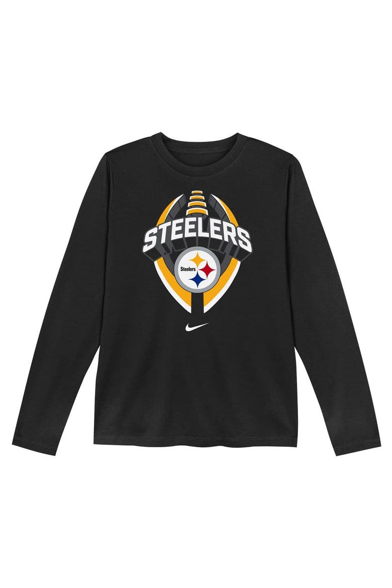 Toddler Nike   Black Pittsburgh Steelers Primetime Legend Icon Long Sleeve Performance T-Shirt, Alternate, color, Black