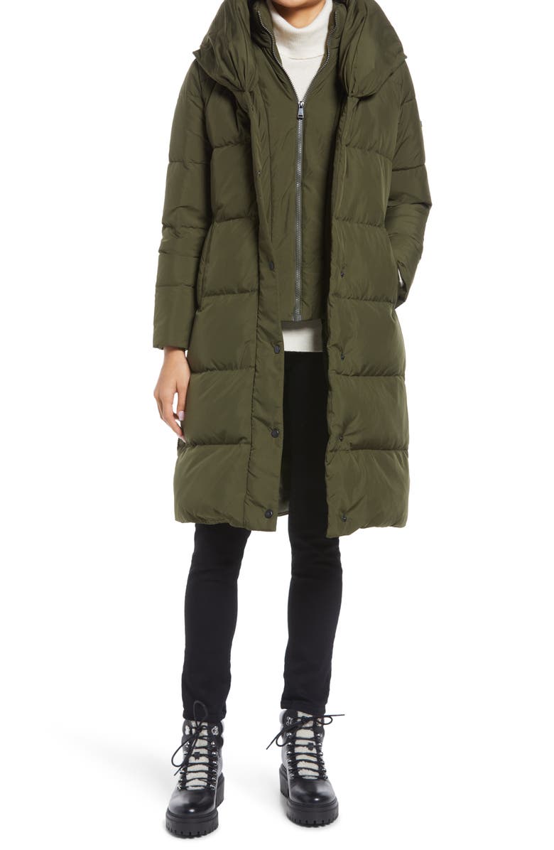 Lauren Ralph Lauren Pillow Collar Quilted Puffer Coat, Alternate, color,