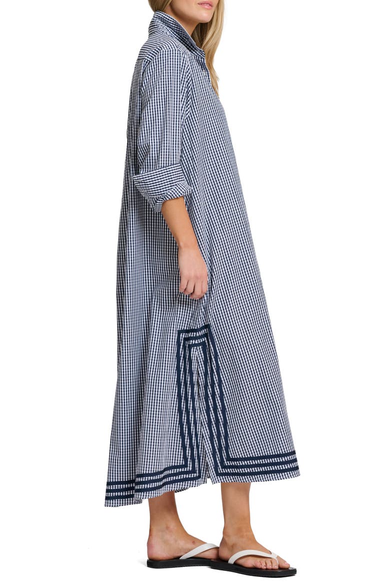 Pippa A-Line Gingham Shirtdress, Alternate, color, FRENCH NAVY