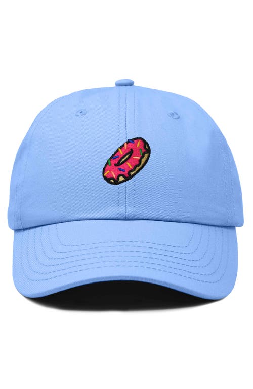 Dalix Donut Embroidered Adjustable Cap In Light Blue