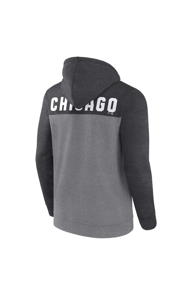 FANATICS Men's Fanatics Branded Heathered Charcoal/Heathered Gray Chicago White Sox Blown Away Full-Zip Hoodie, Alternate, color, Heather Charcoal