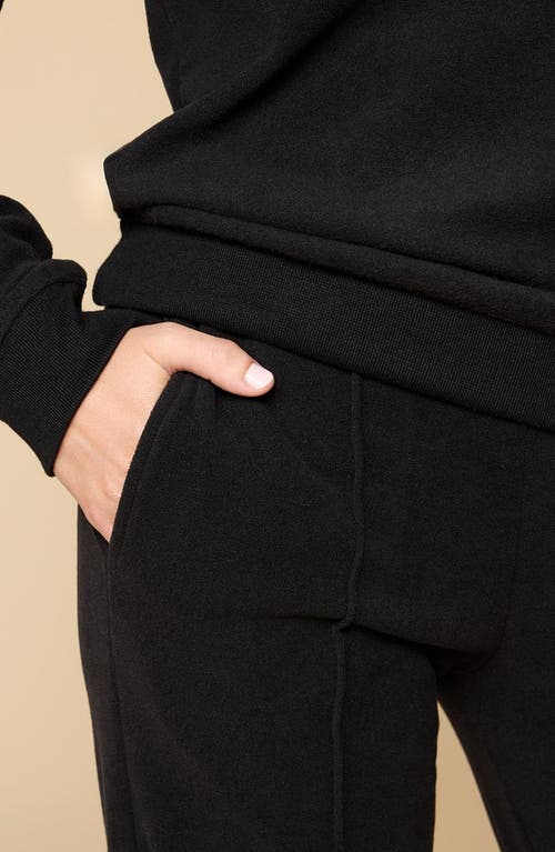 Softies Vintage Velvet Crewneck With Pintuck Pant In Black