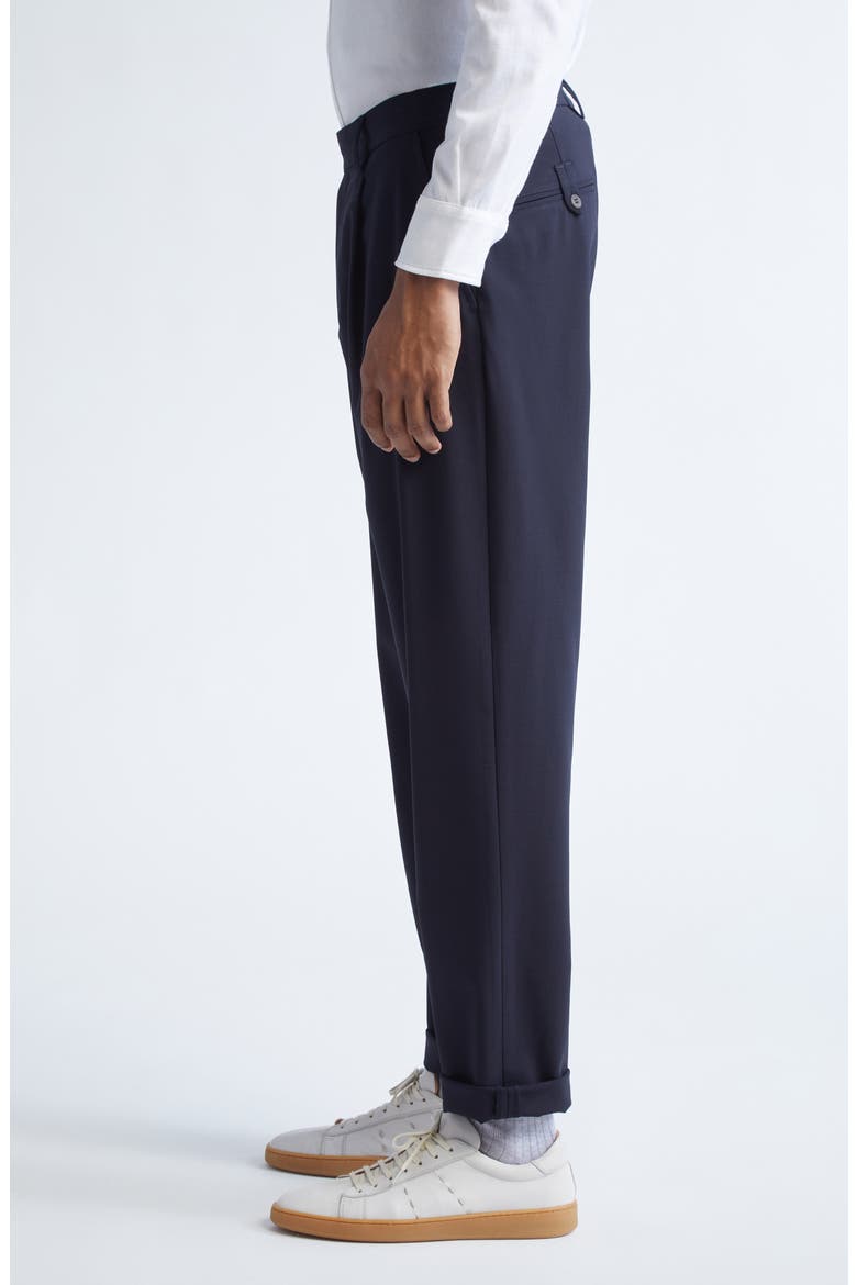 Pleated Stretch Virgin Wool Pants, Alternate, color, 11N NEW BLUE