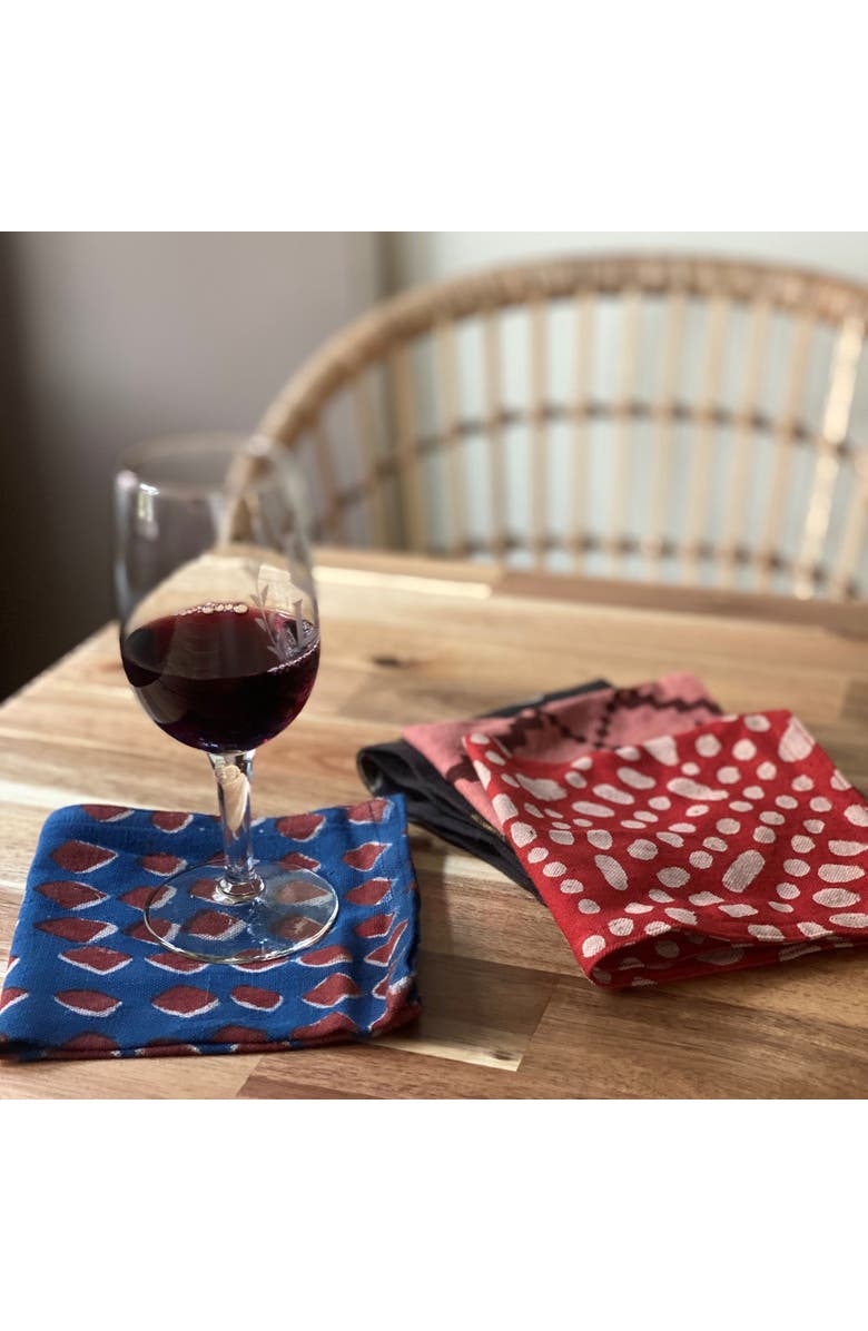 Ichcha Reusable Cotton Cocktail Napkins 8x8 in, Alternate, color, Multi