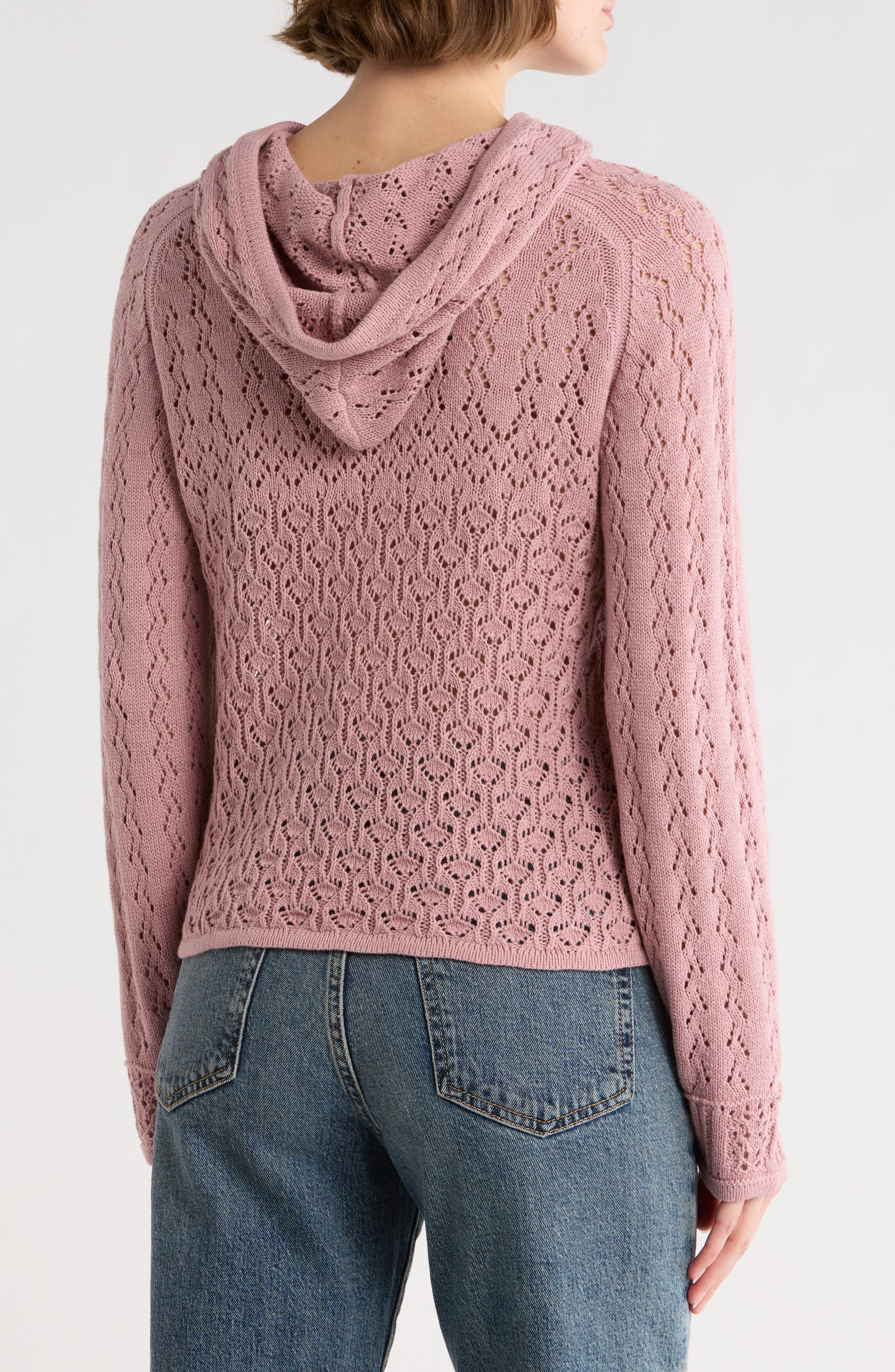 Open Stitch Hooded Sweater - image 4