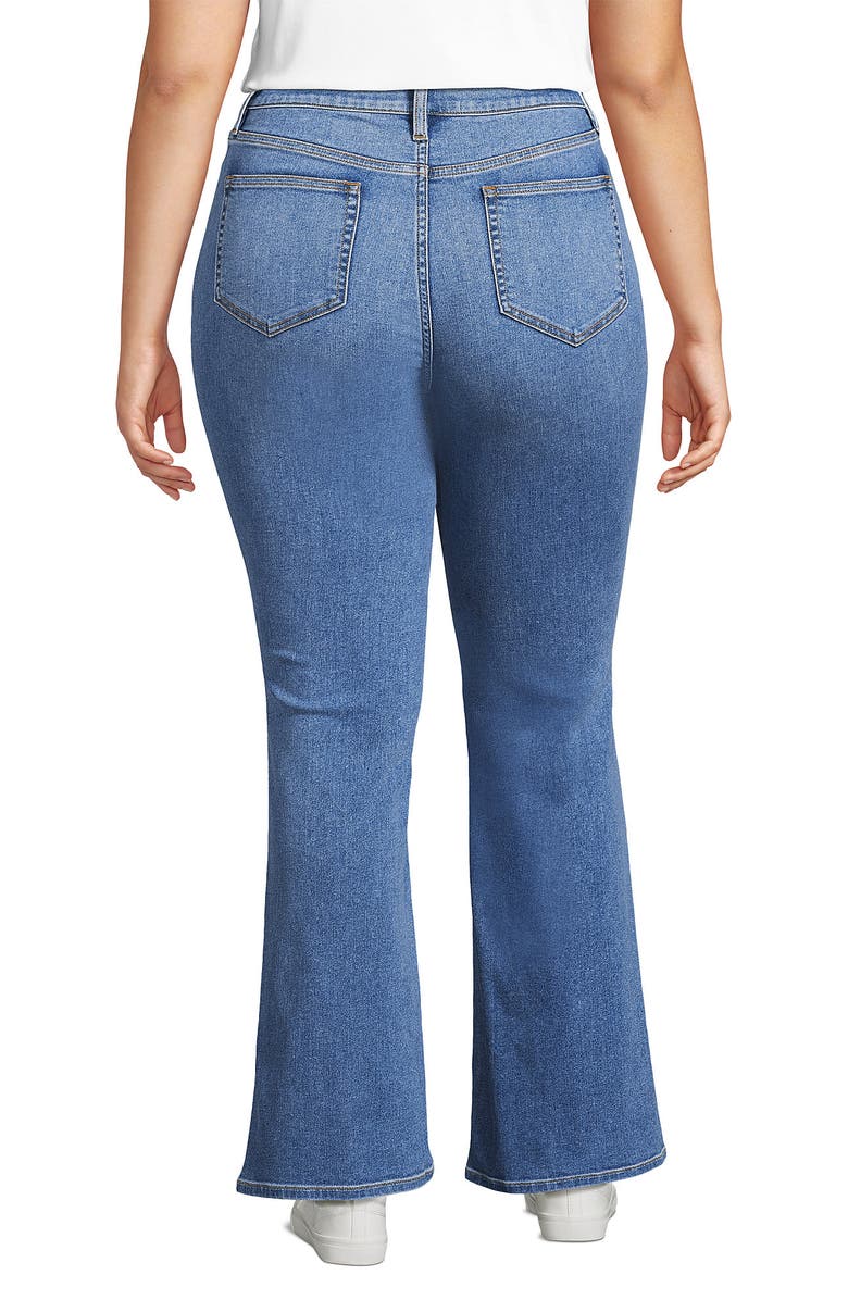 Lands' End Plus Size High Rise Denim Skinny Flare Jeans, Alternate, color, Beau Blue